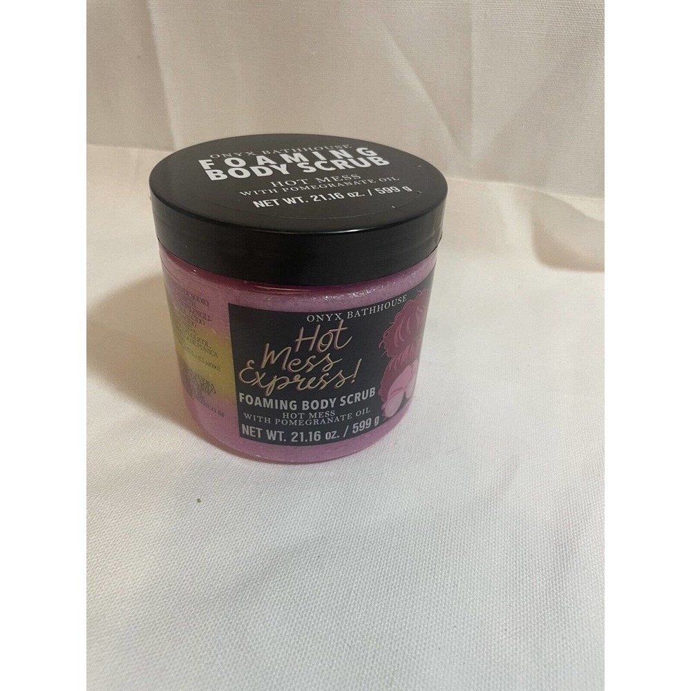 Onyx Bathhouse Foaming Body Scrub Exfoliant Pomegranate Oil HOT MESS 21.16 oz
